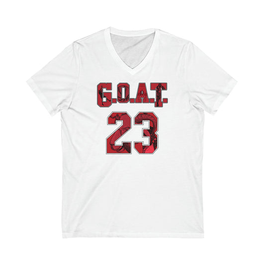 GOAT 23 | Chicago Basketball G.O.A.T. V-Neck T-Shirt | Unisex Vee Shirt