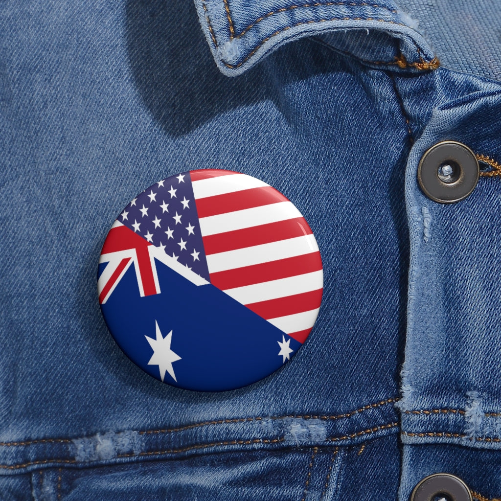 Australian American Flag Pin Button | Australia USA Pins