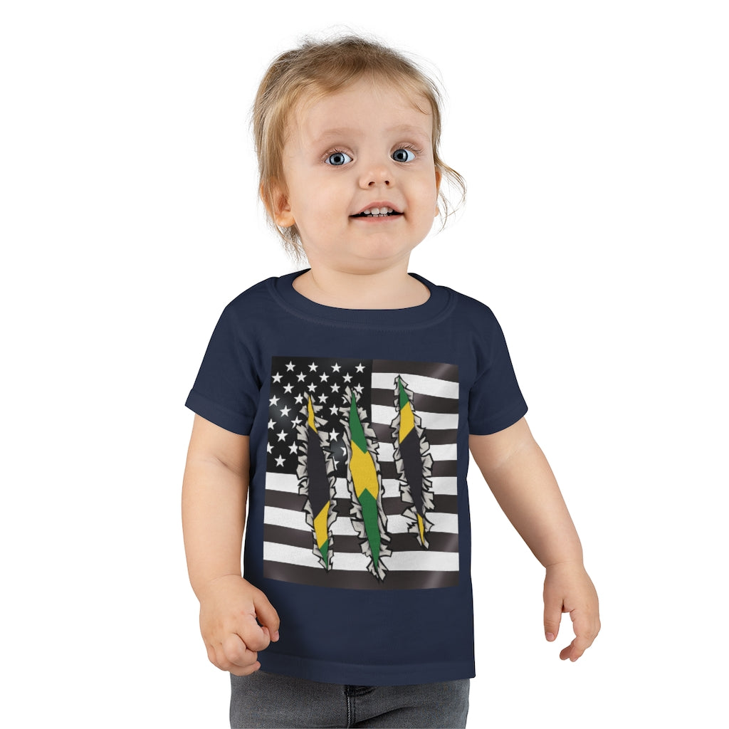 Toddler Jamaican American Flag T-Shirt | Jamaica USA Boy Girl Clothes