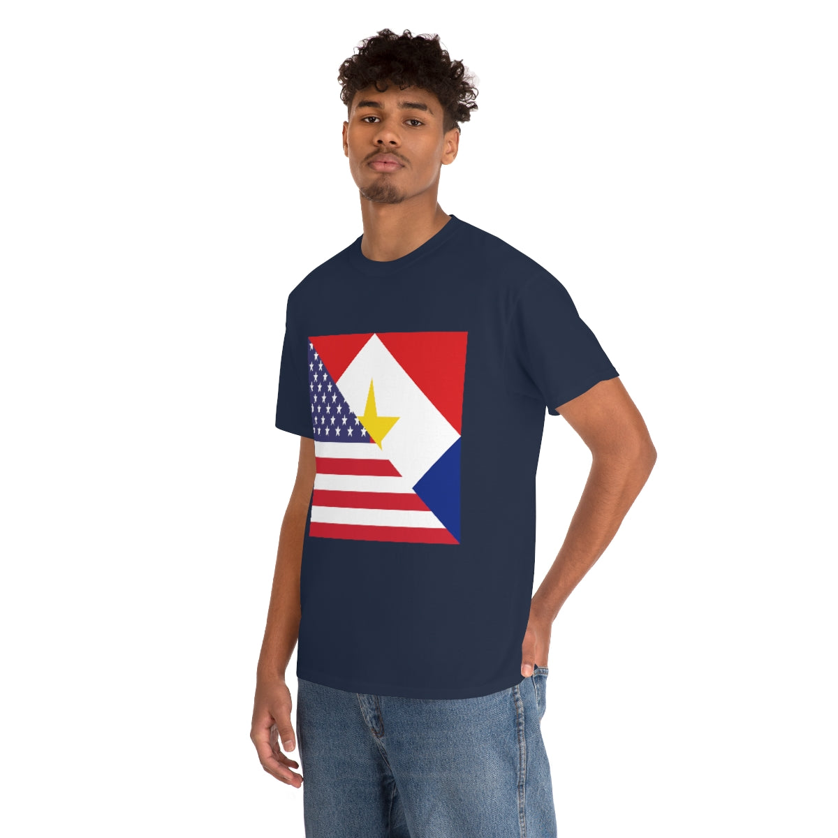 Saba American Flag Half Sabaean USA T-Shirt | Unisex Tee Shirt