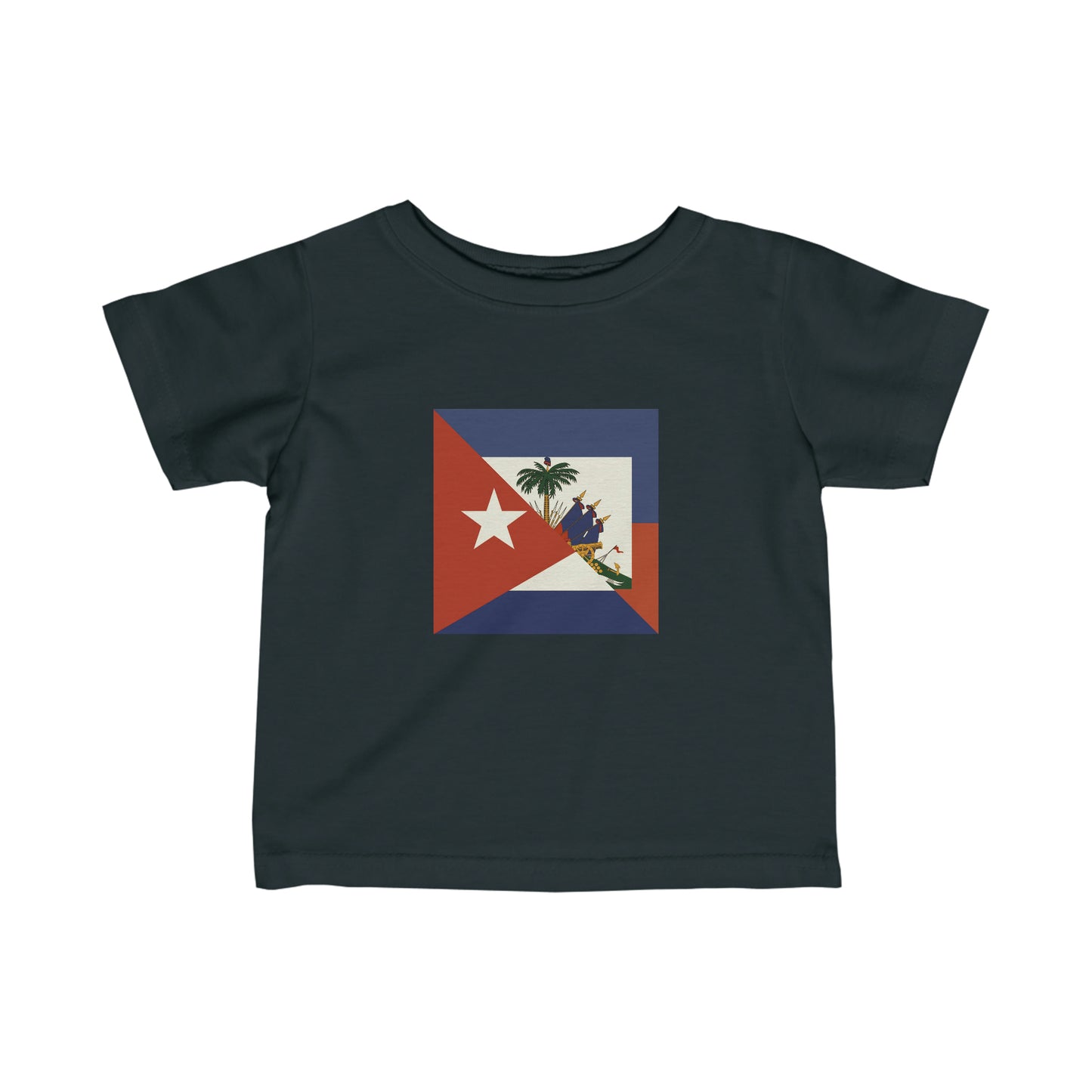 Infant Haiti Cuba Flag | Haitian Cuban Ayiti Cubano Toddler Tee Shirt