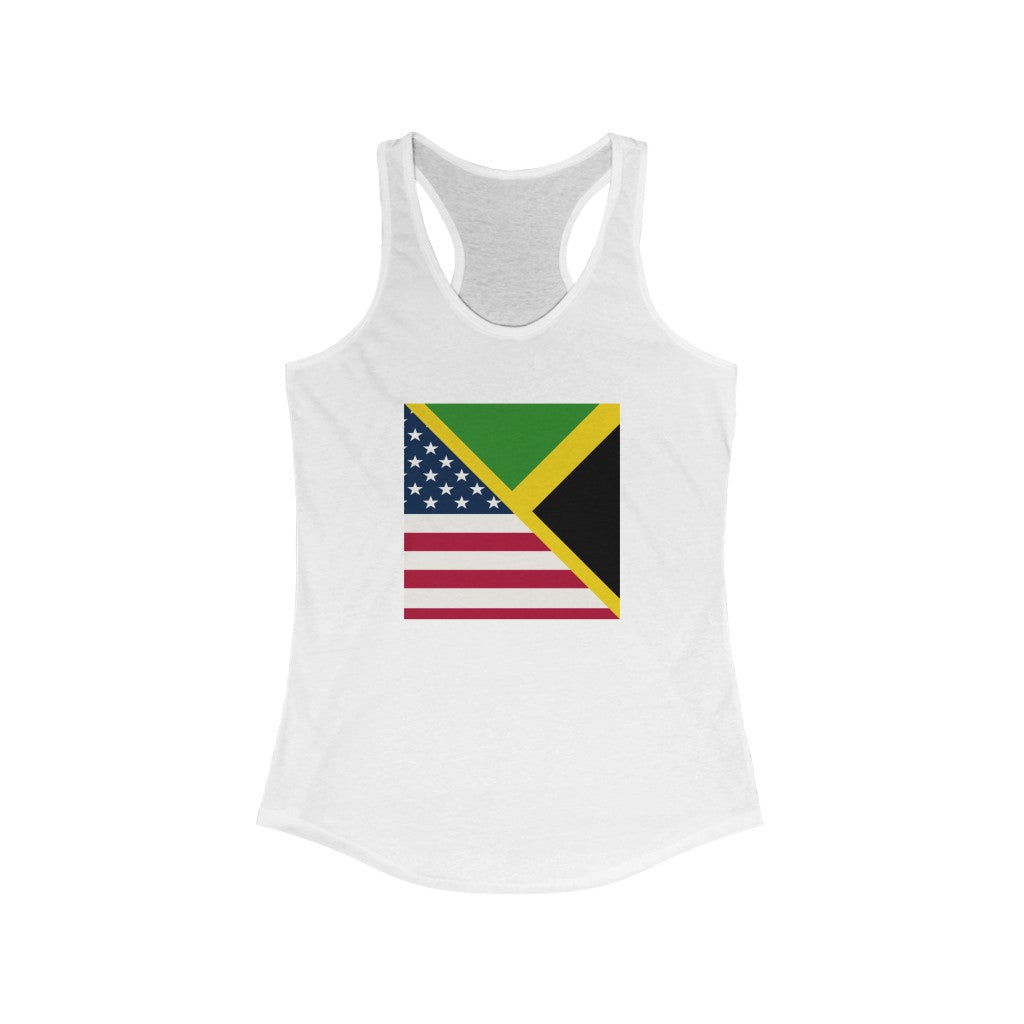 Women’s Jamaican American Flag Racerback Tank Top | Jamaica USA Shirt