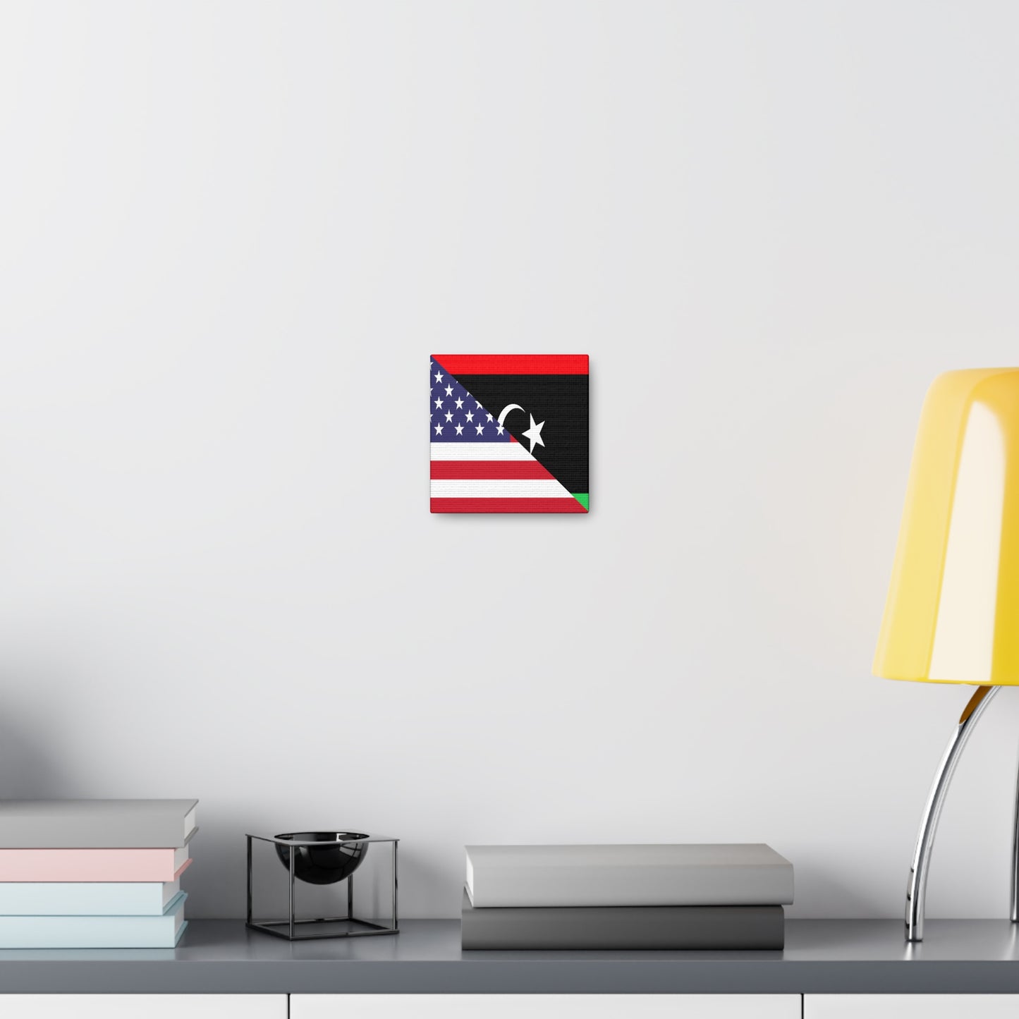 Libya American Flag Libyan USA Canvas Gallery Wraps | Wall Art