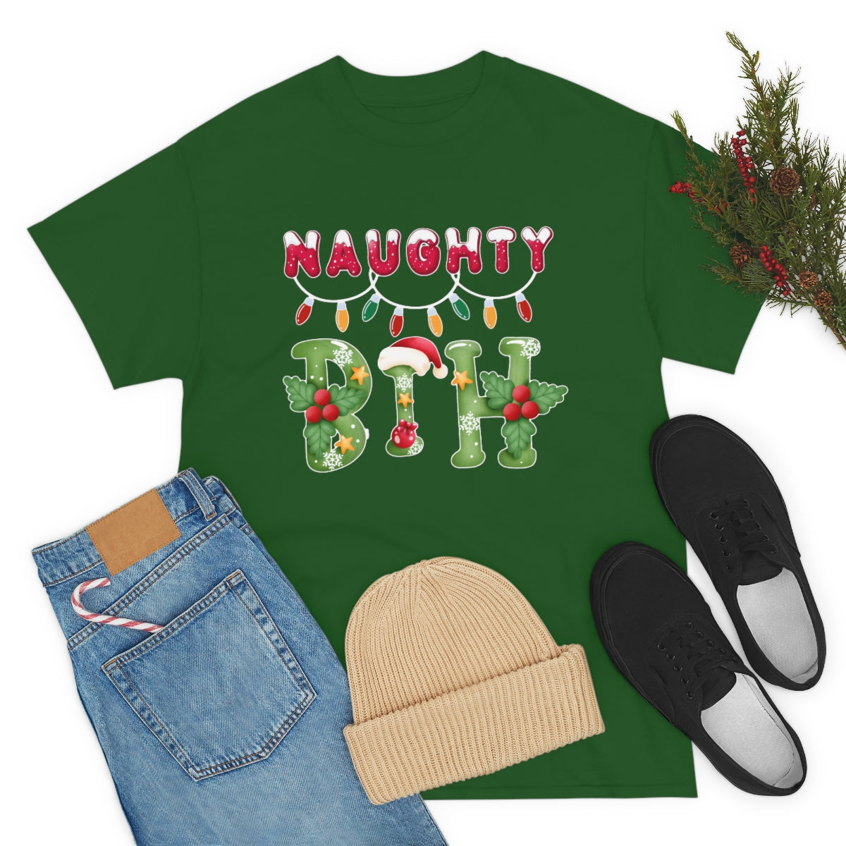 Naughty Bih Christmas Shirt | Unisex X-Mas Holiday Gift T-Shirt