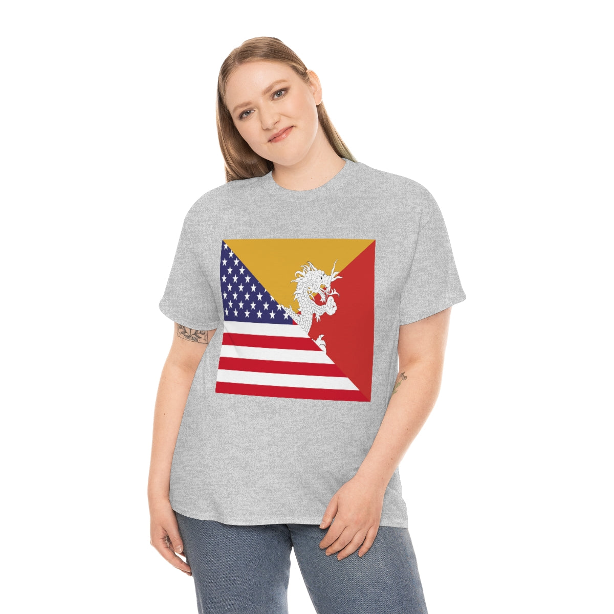 Bhutan American Flag Half Bhutanese USA T-Shirt | Unisex Tee Shirt