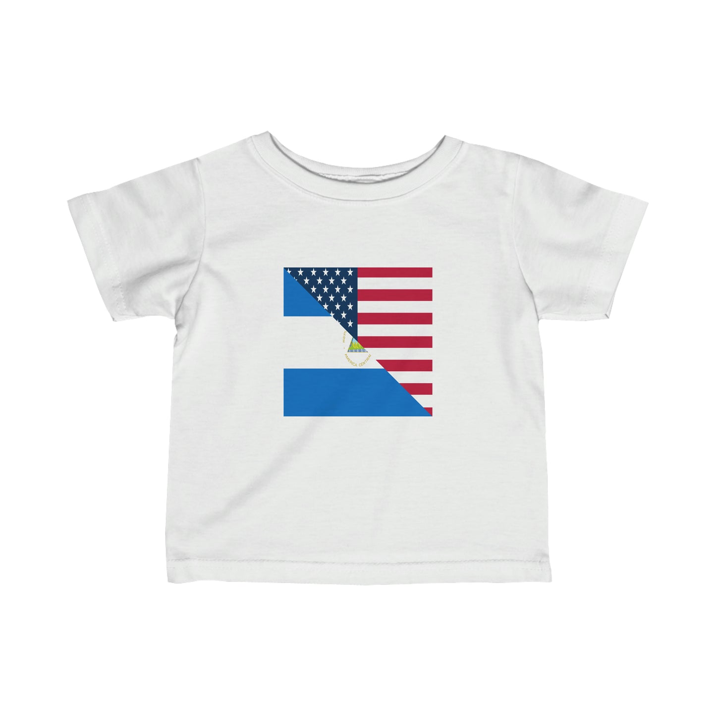 Infant Nicaraguan American Flag Half Nicaragua USA Toddler Tee Shirt