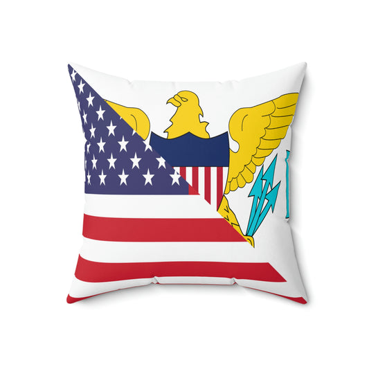 Virgin Islands American Flag Virgin Islander Spun Polyester Square Pillow