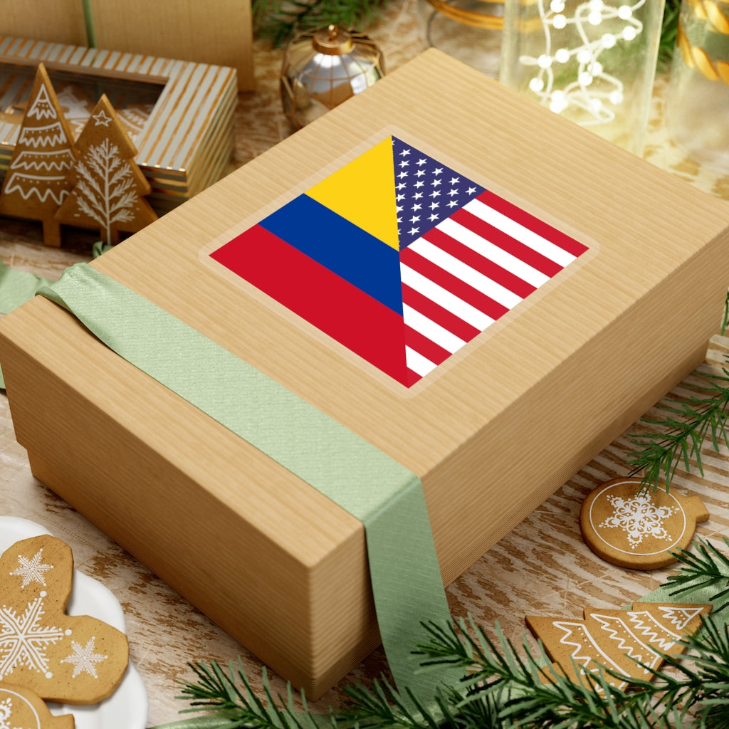 Colombian American Flag Sticker | Colombia USA Stickers