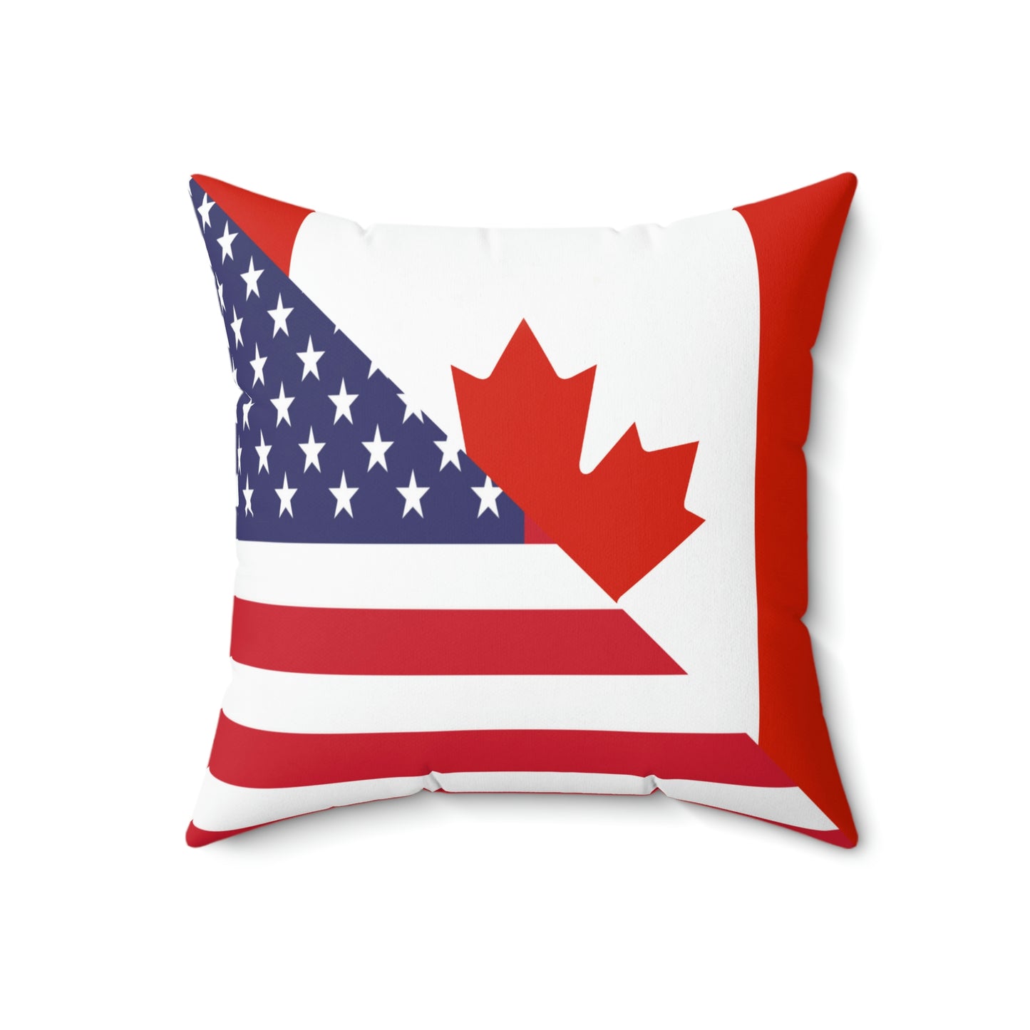 Canadian American Flag Canada USA Spun Polyester Square Pillow