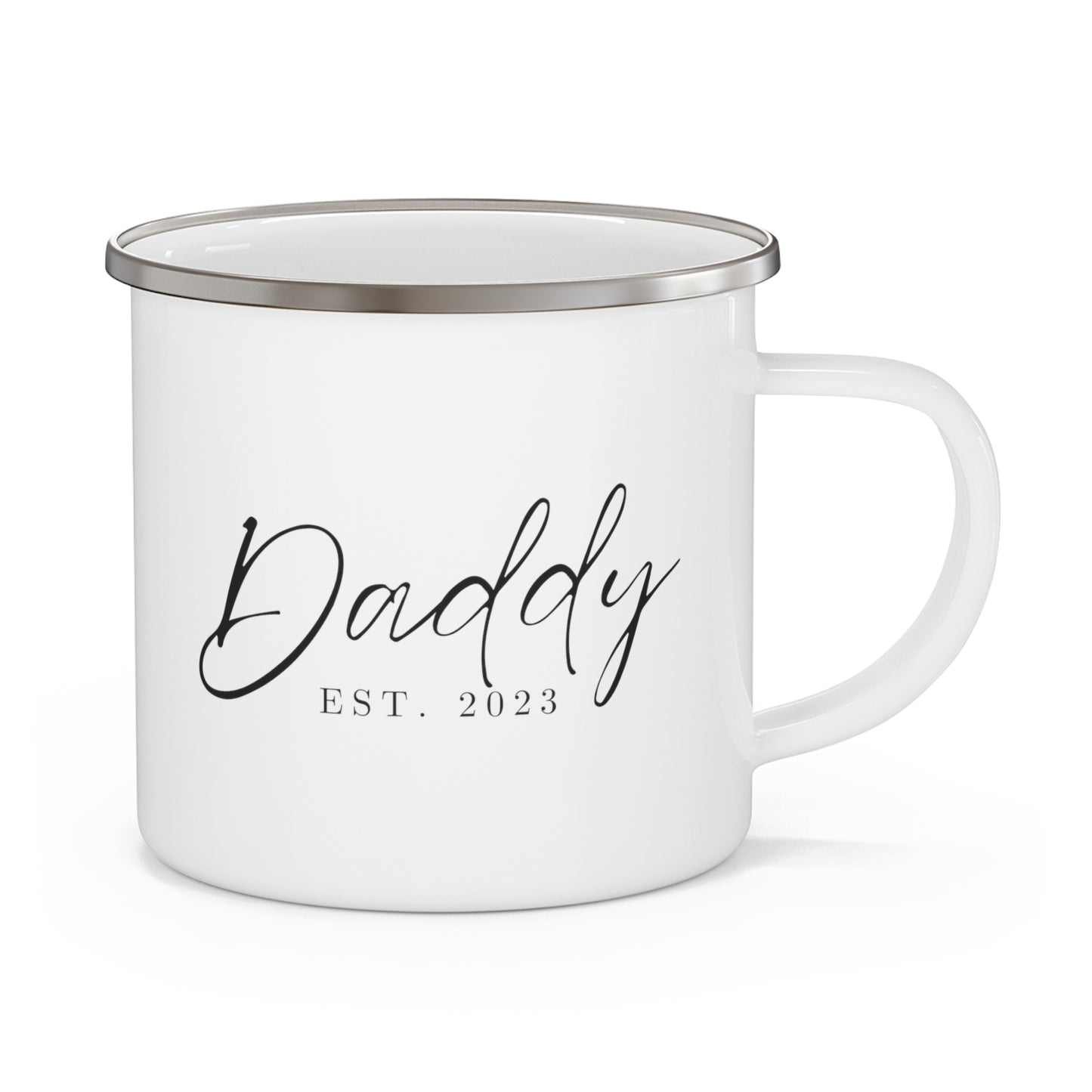 Daddy Est 2023 Fathers Day Gift for DAD 12oz Enamel Mug