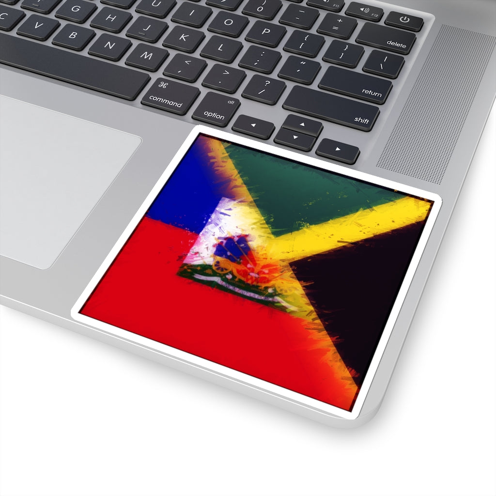 Haitian-Jamaican Flag Sticker