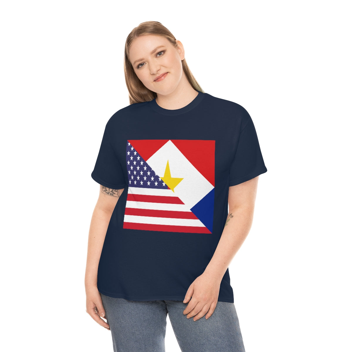 Saba American Flag Half Sabaean USA T-Shirt | Unisex Tee Shirt