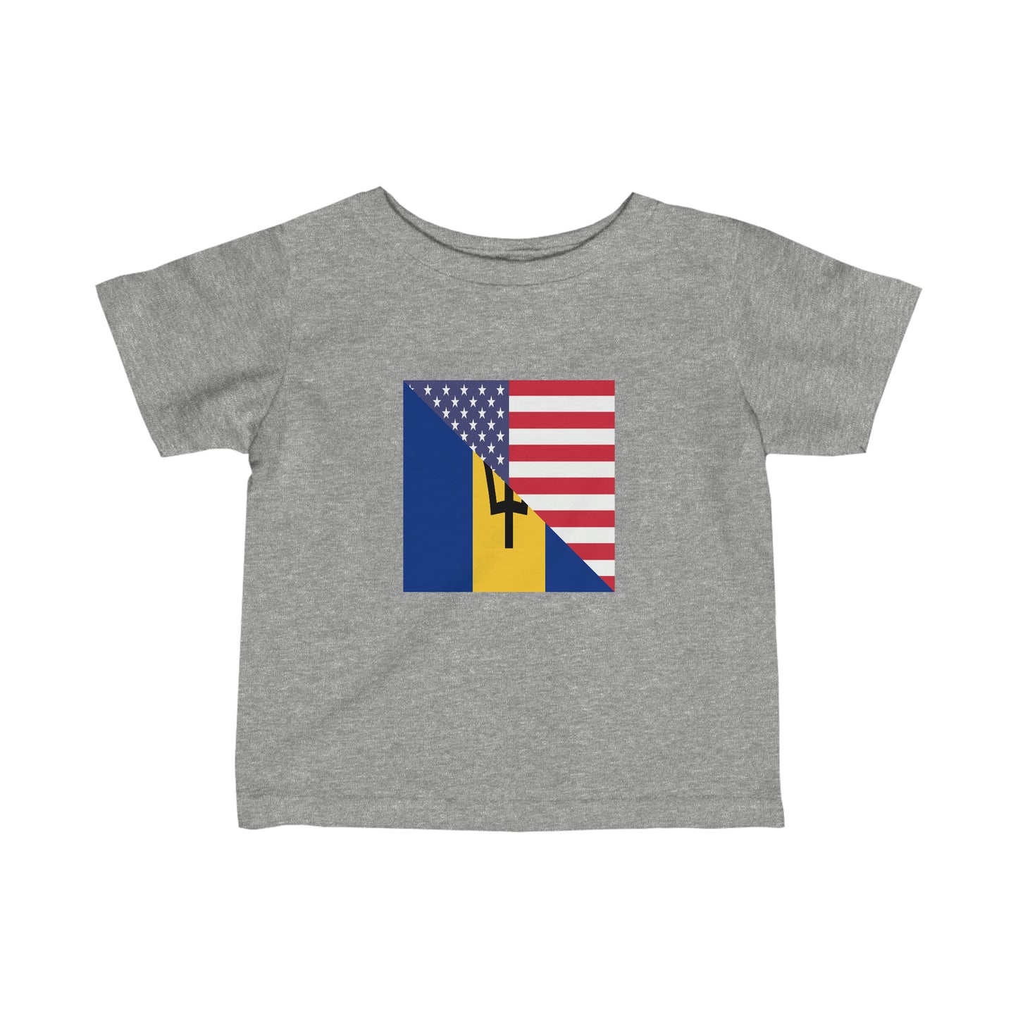 Infant Bajan American Flag Barbados USA Toddler Tee Shirt