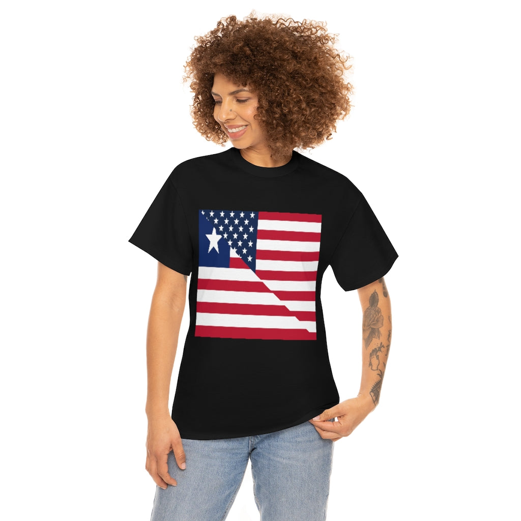 Liberian American Flag Tee Shirt | Unisex Liberia USA Tshirt