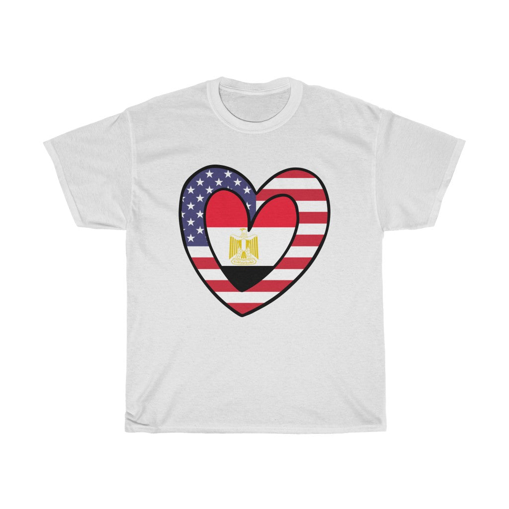 American Egypt Flag Inner Heart Tee | Unisex Egyptian USA Shirt