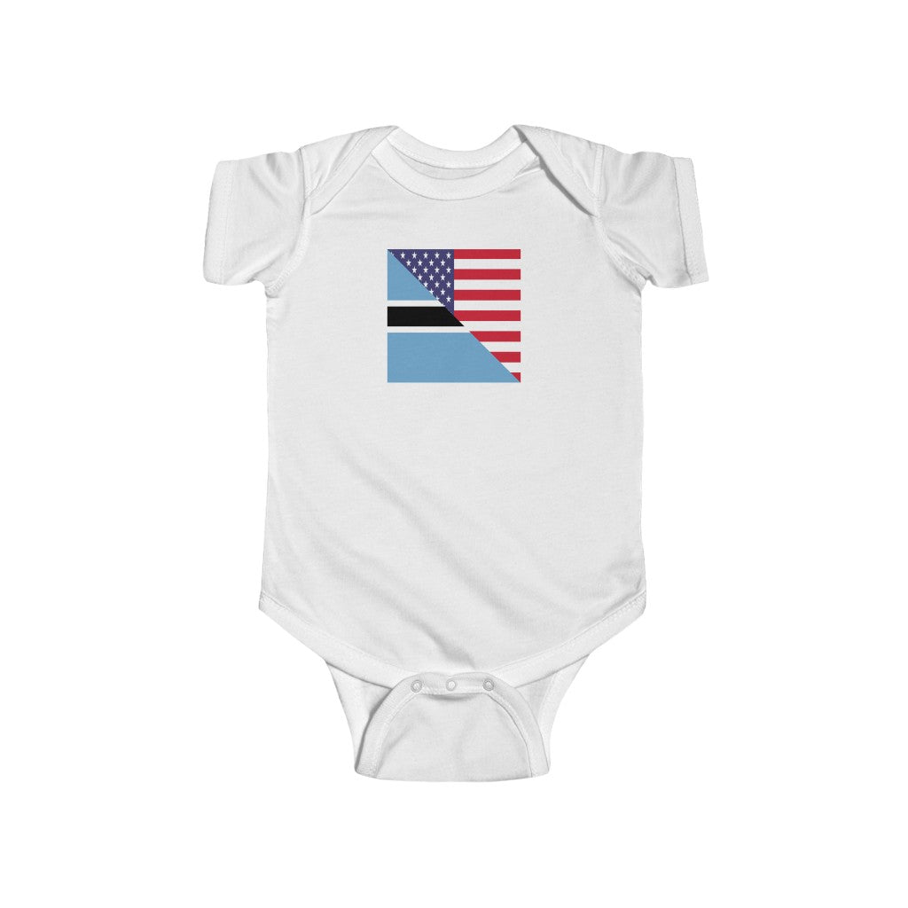 Botswana American Flag Baby Bodysuit | Botswanan USA Baby Boy Girl