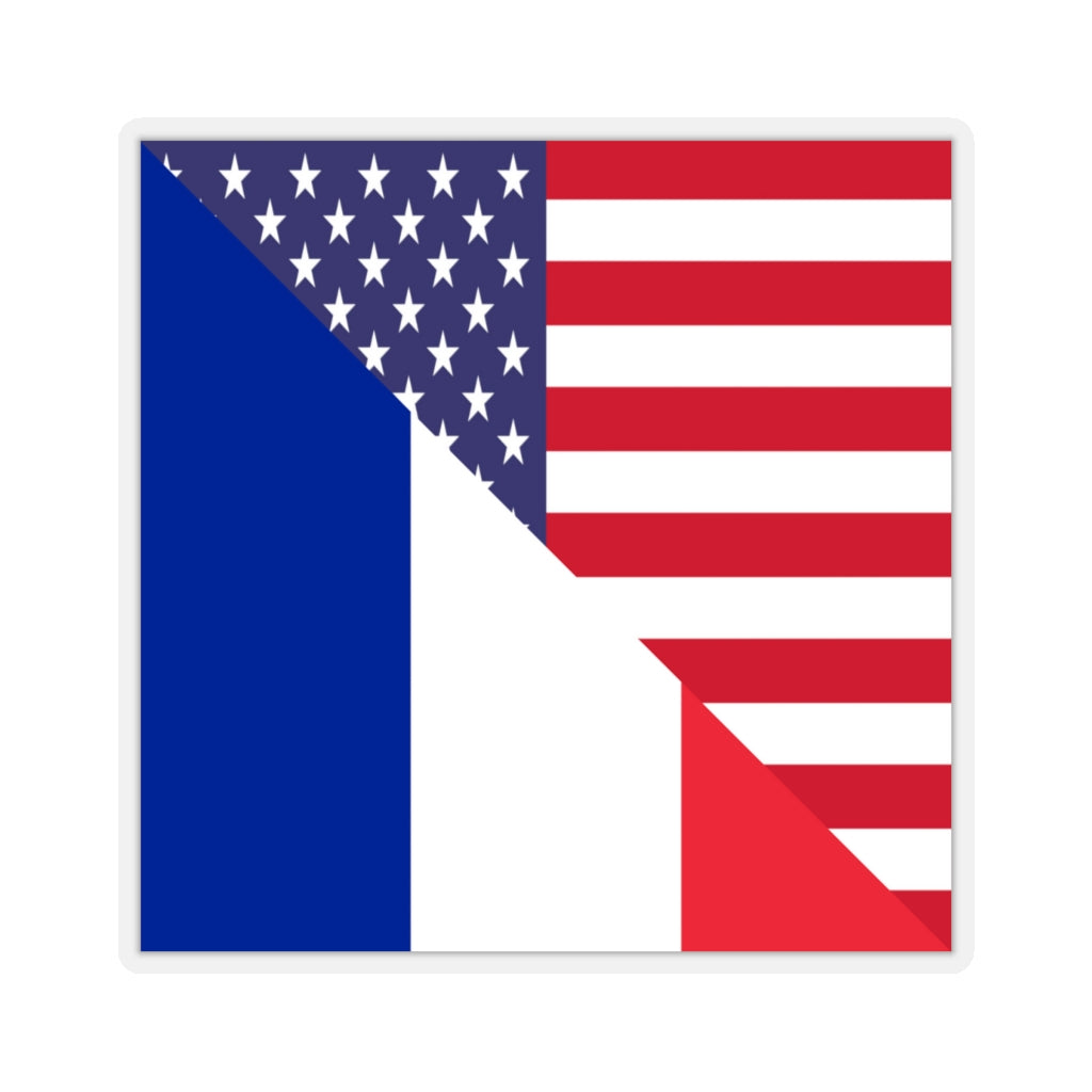 French American Flag Sticker | France USA Stickers