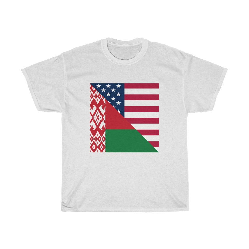 Belarusian American Flag T-Shirt | Unisex Belarus USA Tee