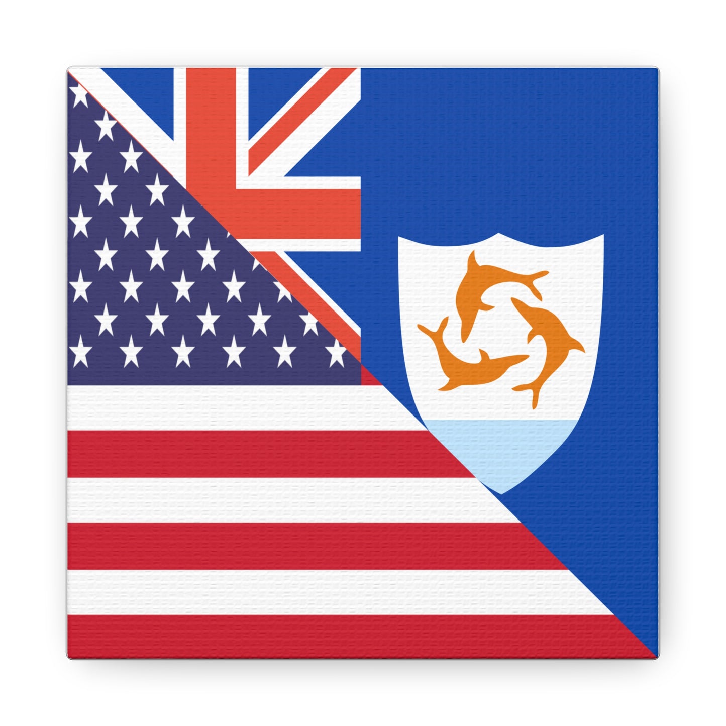 Anguillan American Flag Anguilla USA Canvas Gallery Wraps | Wall Art