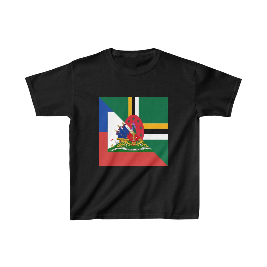 Kids Dominica Haiti Flag Dominican Haitian T-Shirt | Unisex Tee Shirt