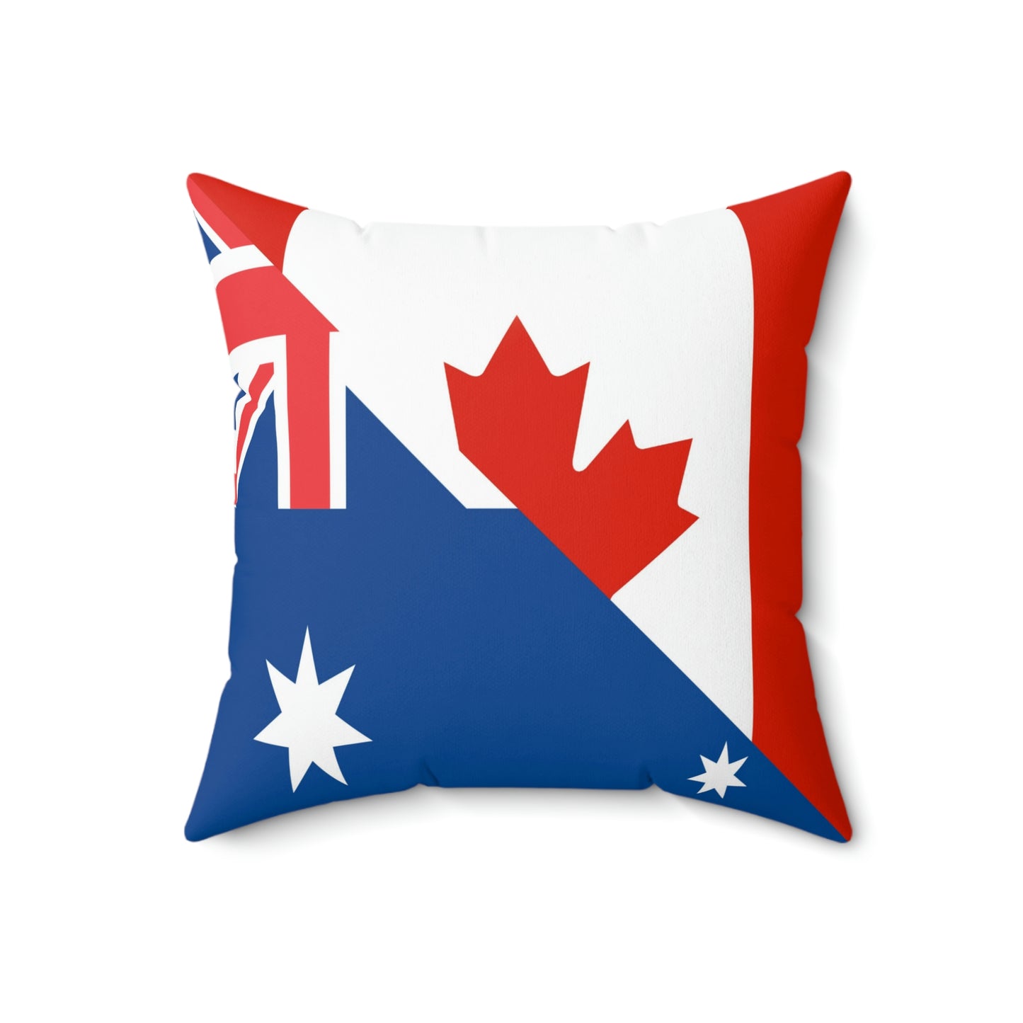 Australian Canadian Flag Half Australia Canada Spun Polyester Square Pillow