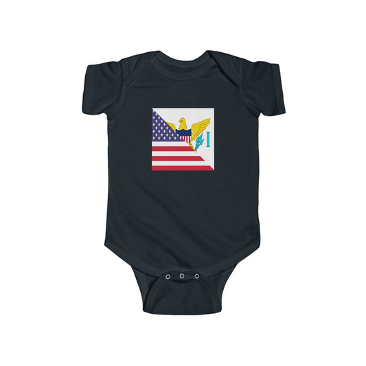 Virgin Islands American Flag Baby Bodysuit | Unisex Islander USA Newborn Boy Girl