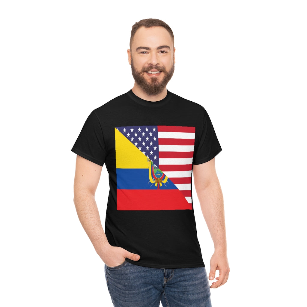 Ecuadorian American Flag Tee Shirt | Unisex Ecuador USA Tshirt