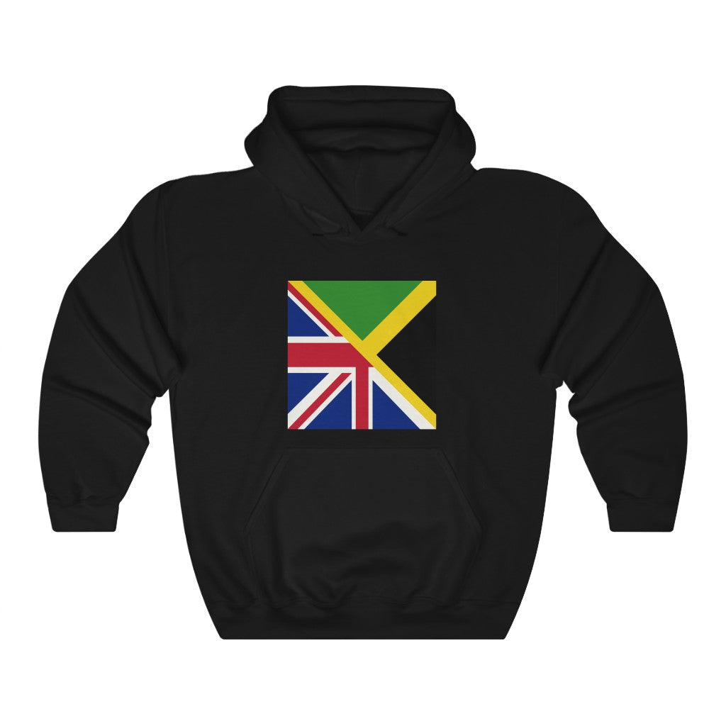 English Jamaican Flag Hoodie  | Half Jamaica England Flag