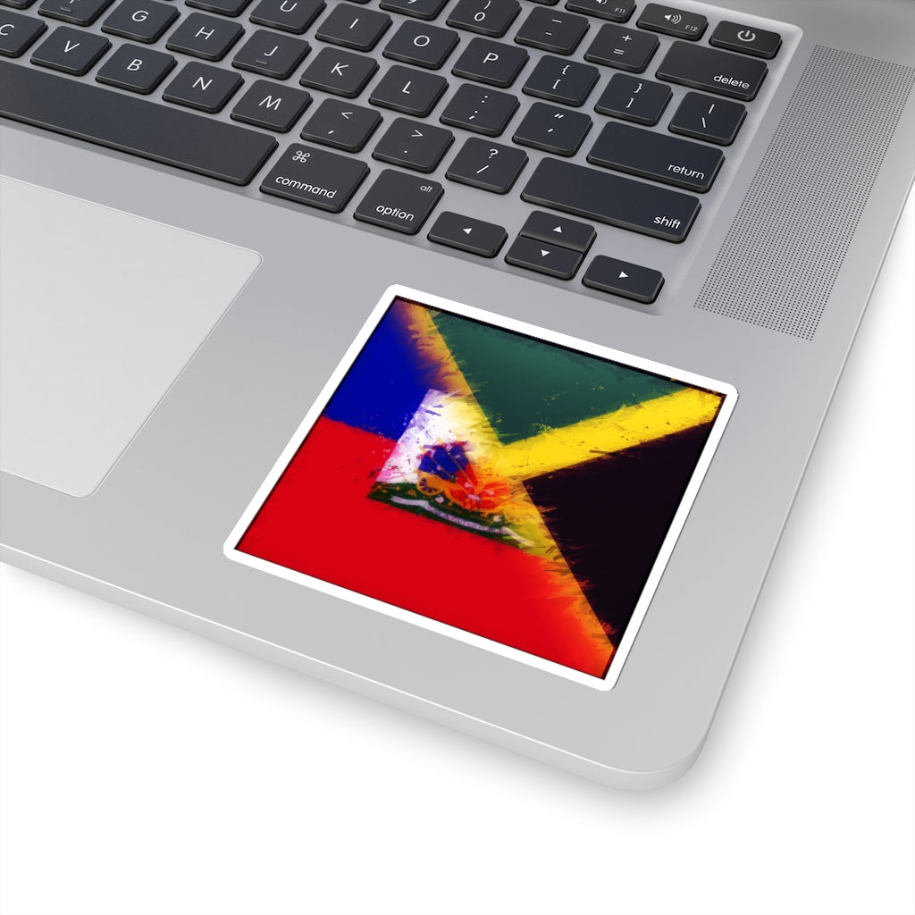 Haitian-Jamaican Flag Sticker