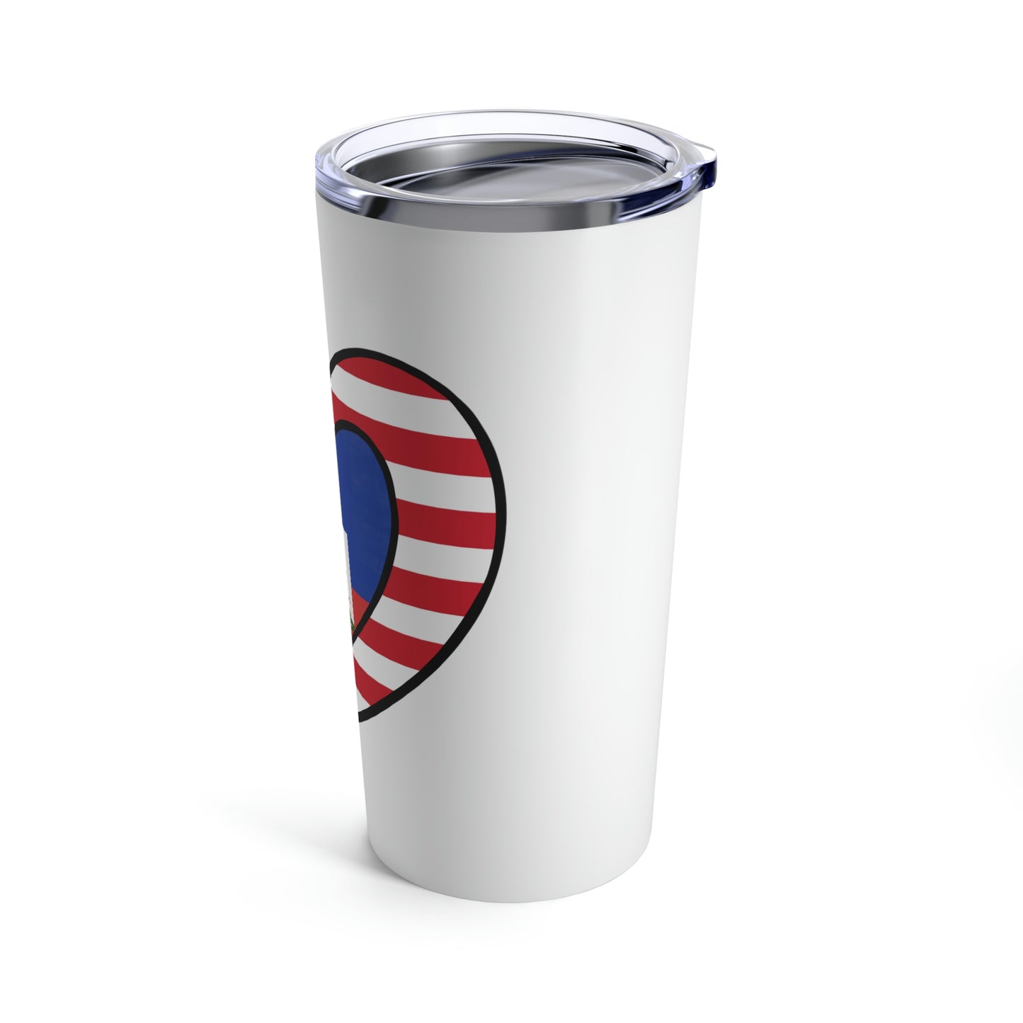 American Haitian Flag Heart Valentines Day Gift USA Haiti Tumbler 20oz