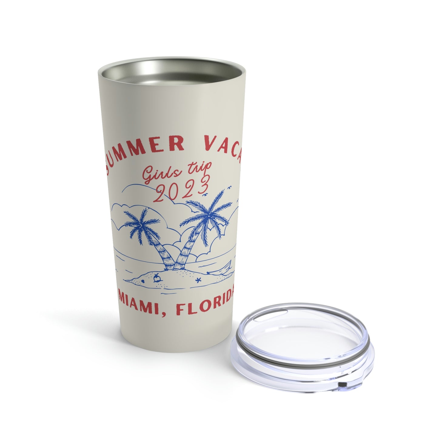 Summer Vacation 2023 Miami Florida Tumbler 20oz Beverage Container