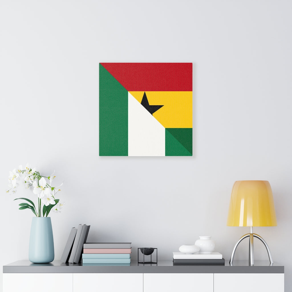 Nigerian Ghanaian Flag Canvas Gallery Wraps | Nigeria Ghana Naija