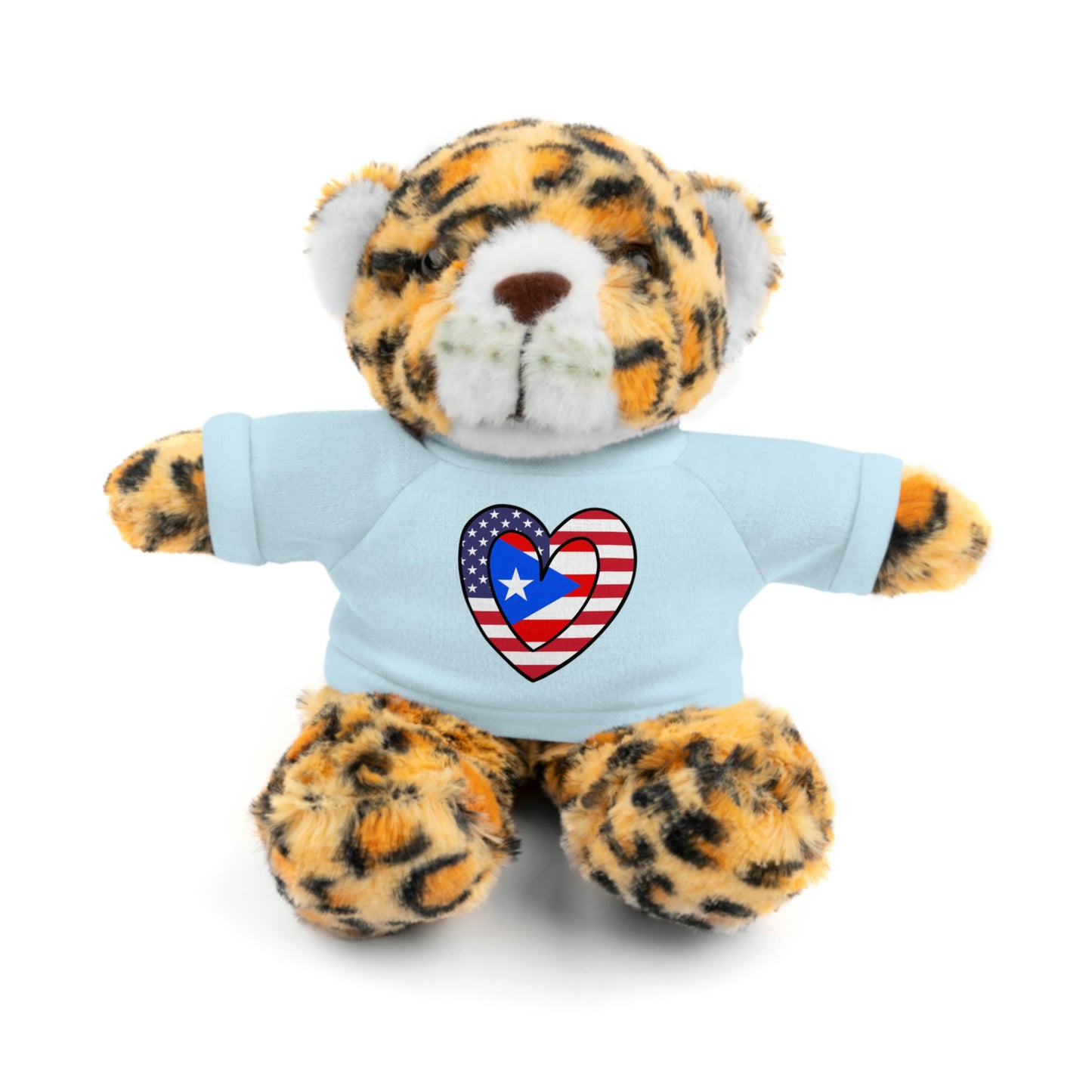 Puerto Rican American Valentines Day Gift Stuffed Animal | PR USA Flag Toy