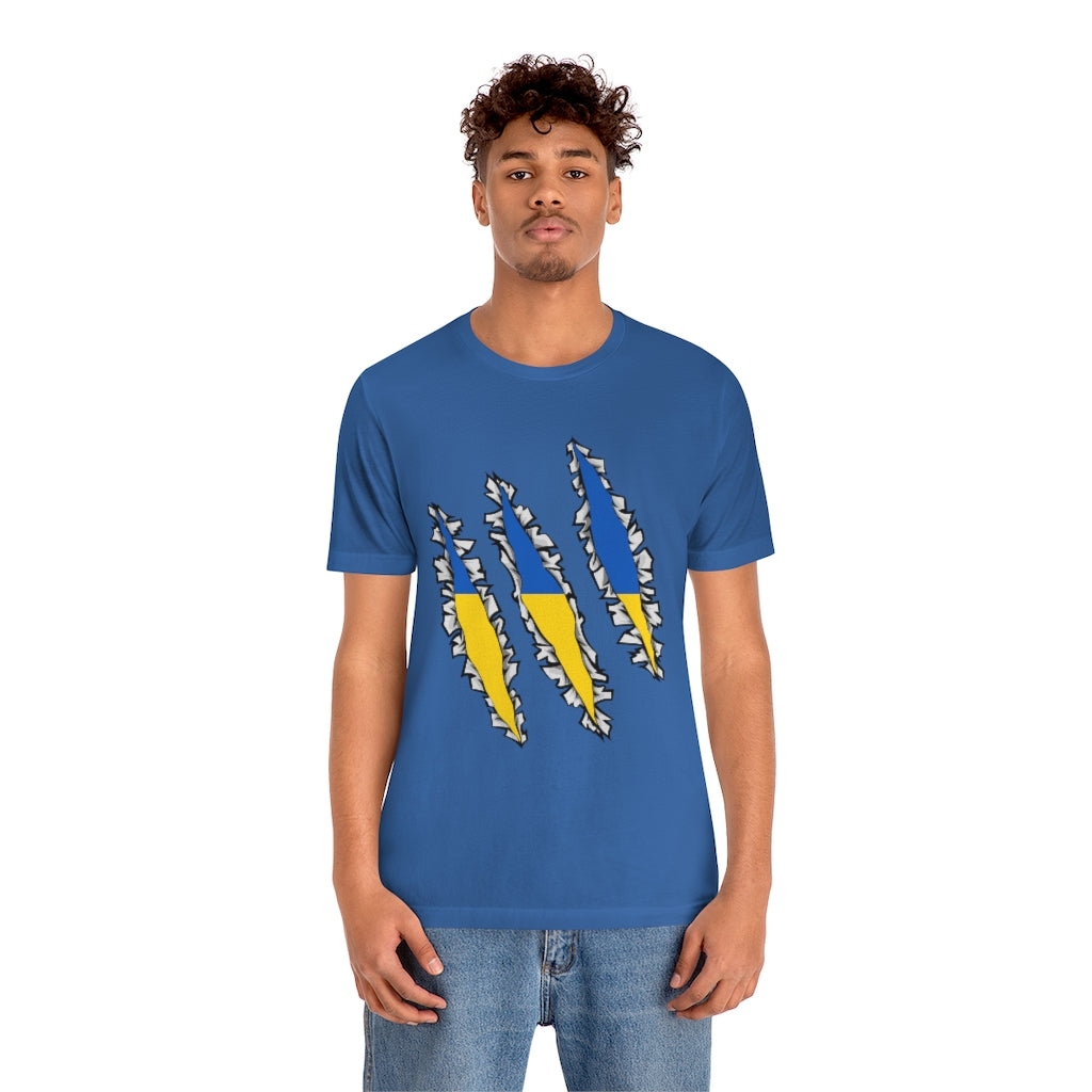 Slashed Ukrainian Flag Shirt | Ukraine Tee Men Women Clothing