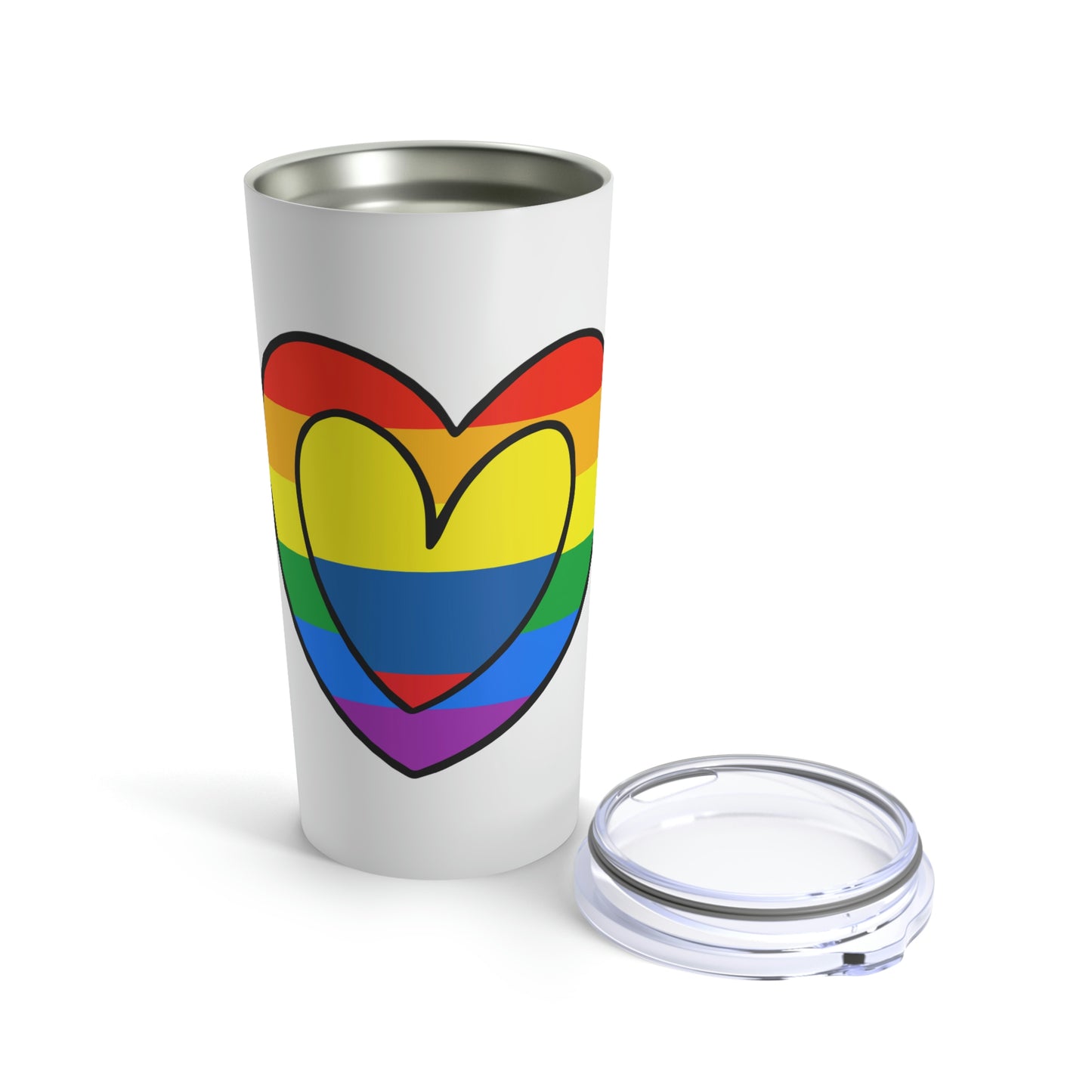 Colombian Rainbow Flag Heart Valentines Day Gift Colombia Pride Month Tumbler 20oz