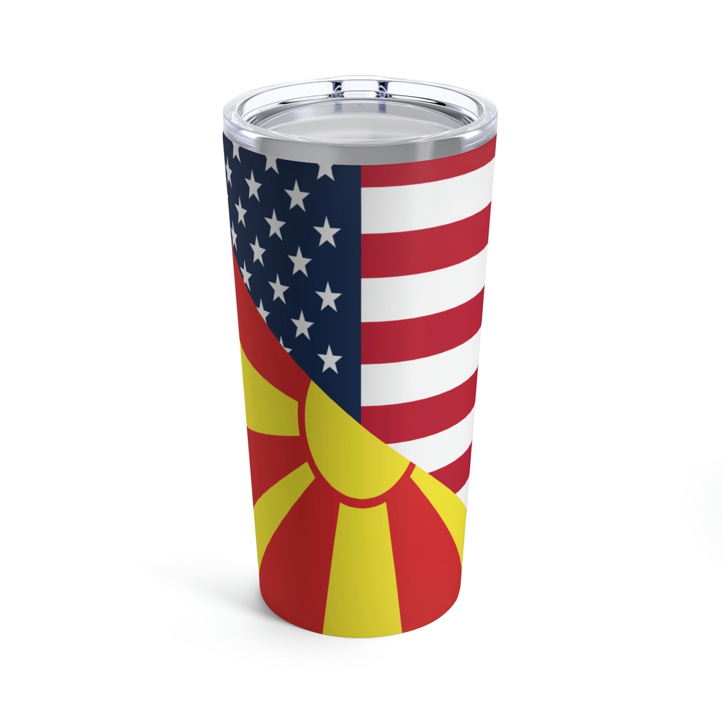 North Macedonia American Flag Half Macedonian USA Tumbler 20oz