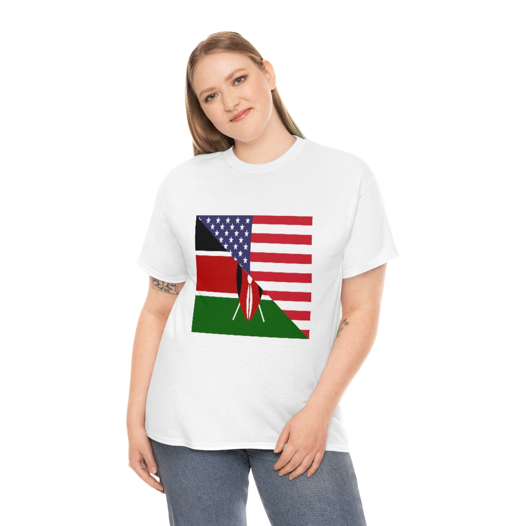 Kenyan American Flag Tee Shirt | Kenya USA Tshirt