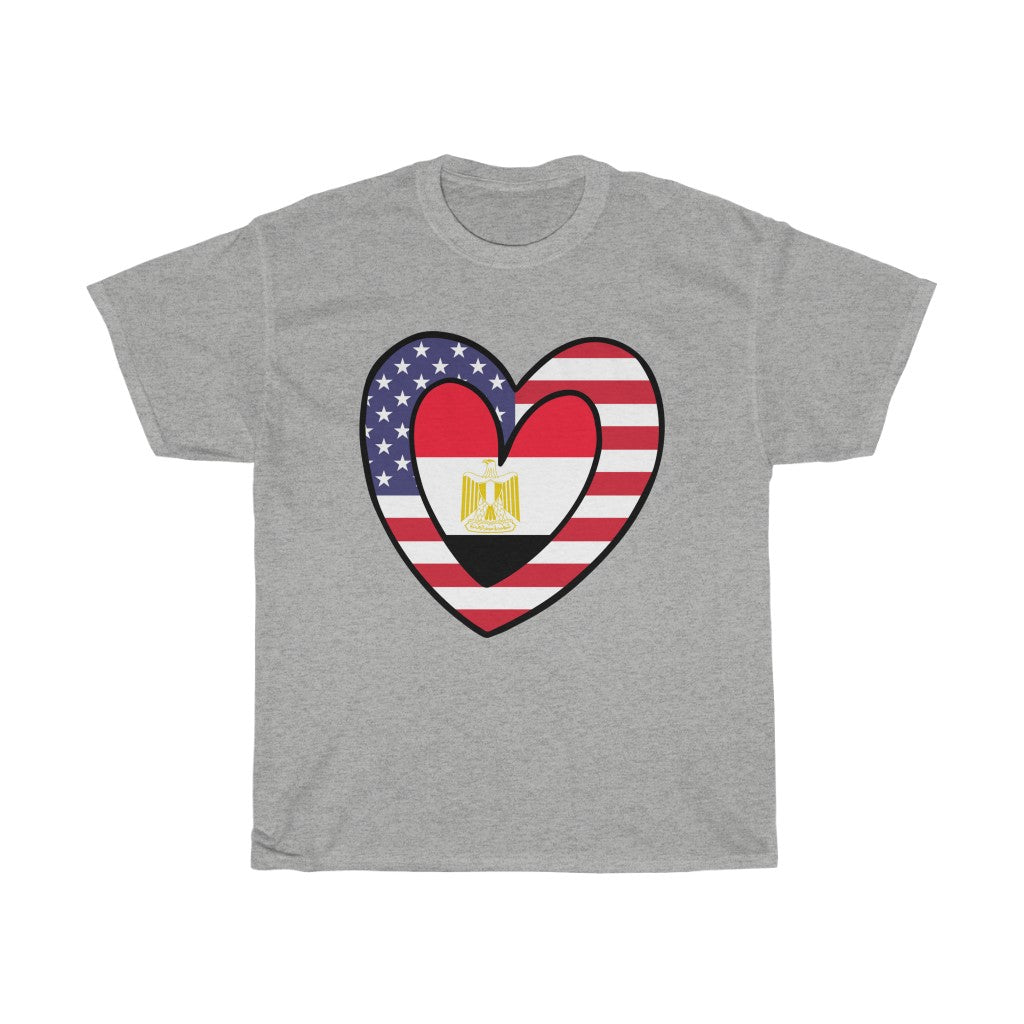 American Egypt Flag Inner Heart Tee | Unisex Egyptian USA Shirt