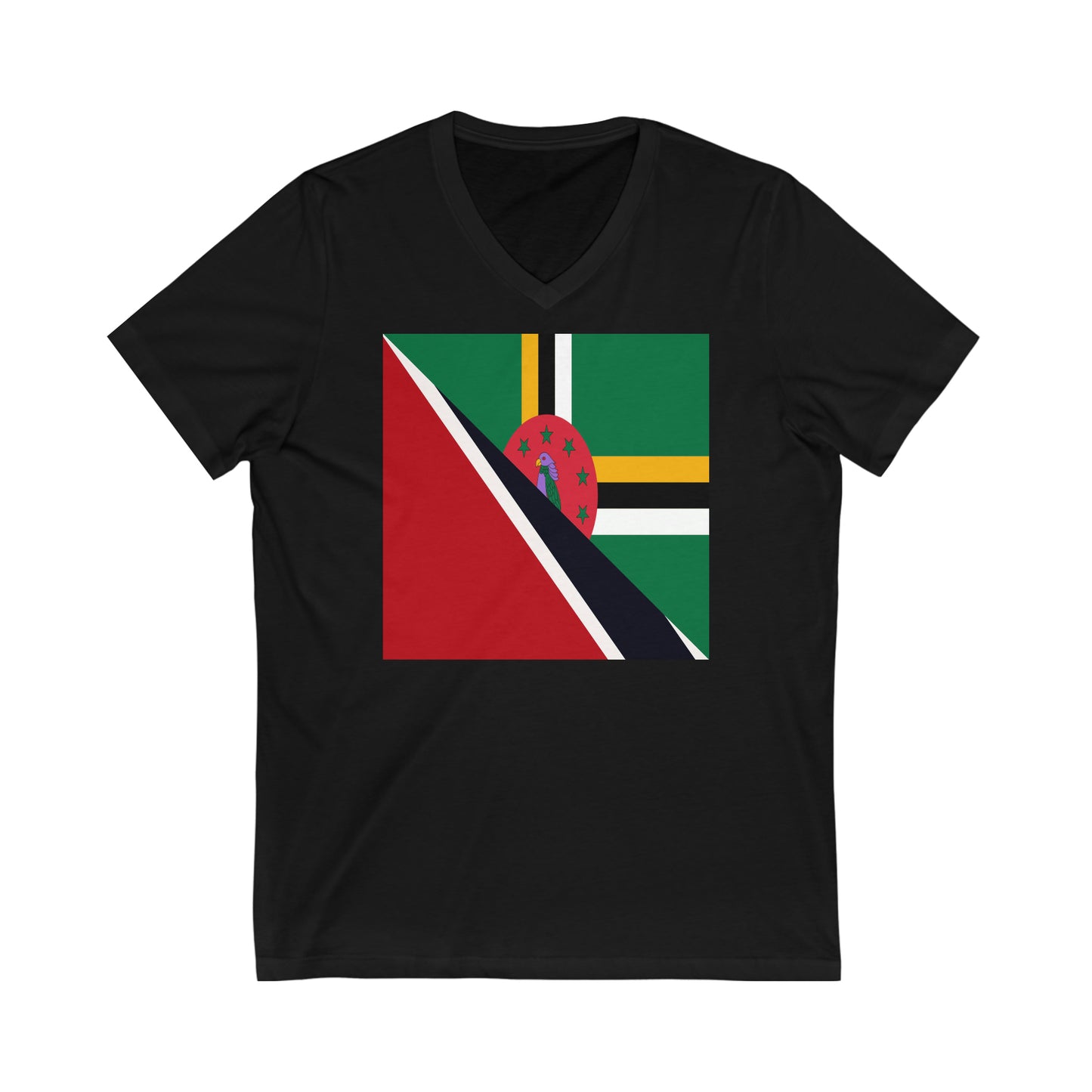 Trinidad Dominica Flag Trini Tobago V-Neck T-Shirt | Unisex Vee Shirt