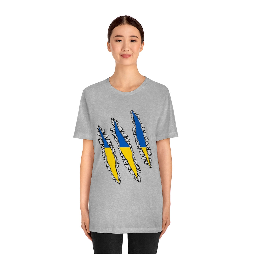 Slashed Ukrainian Flag Shirt | Ukraine Tee Men Women Clothing