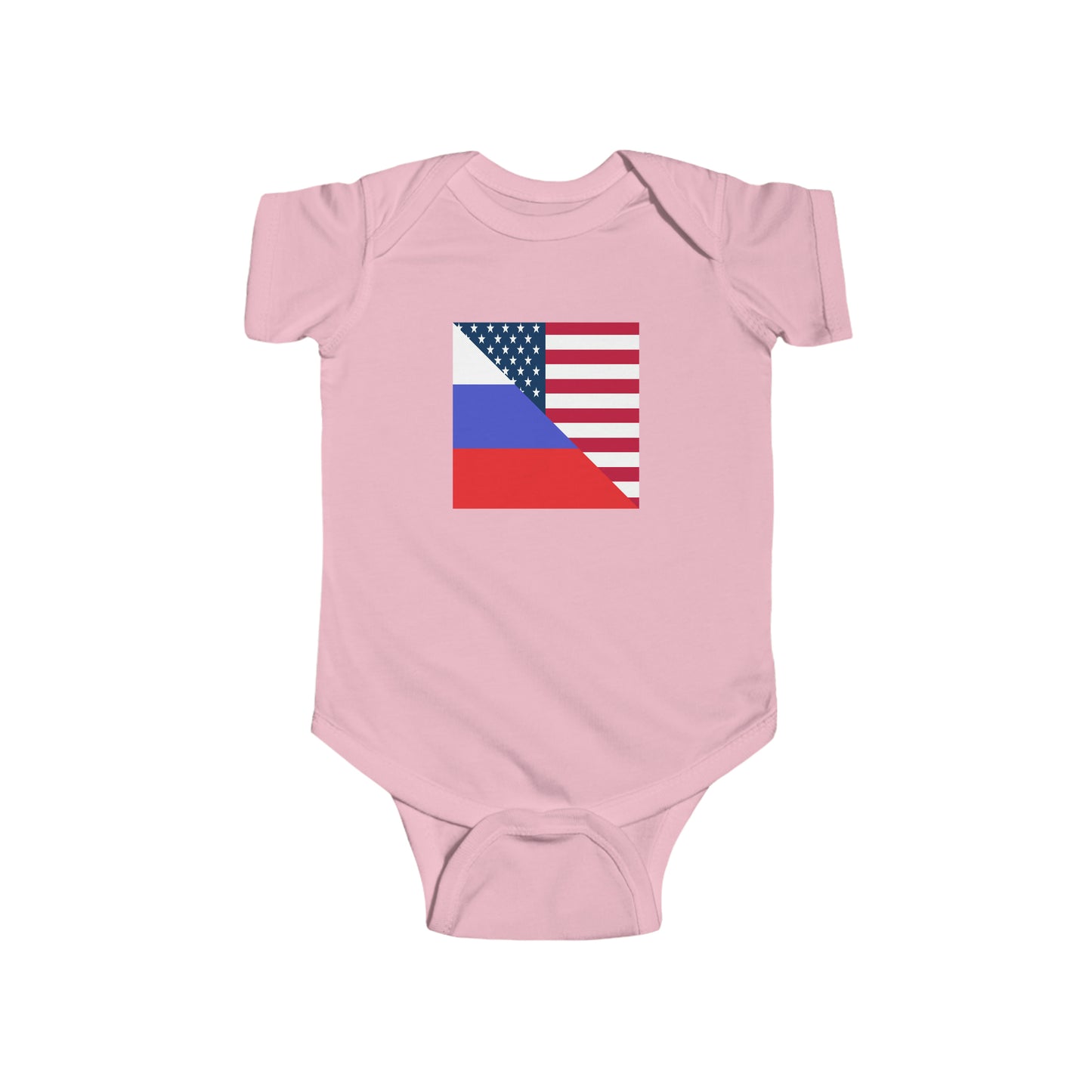 Russian American Flag Half Russia USA Baby Bodysuit | Newborn Boy Girl