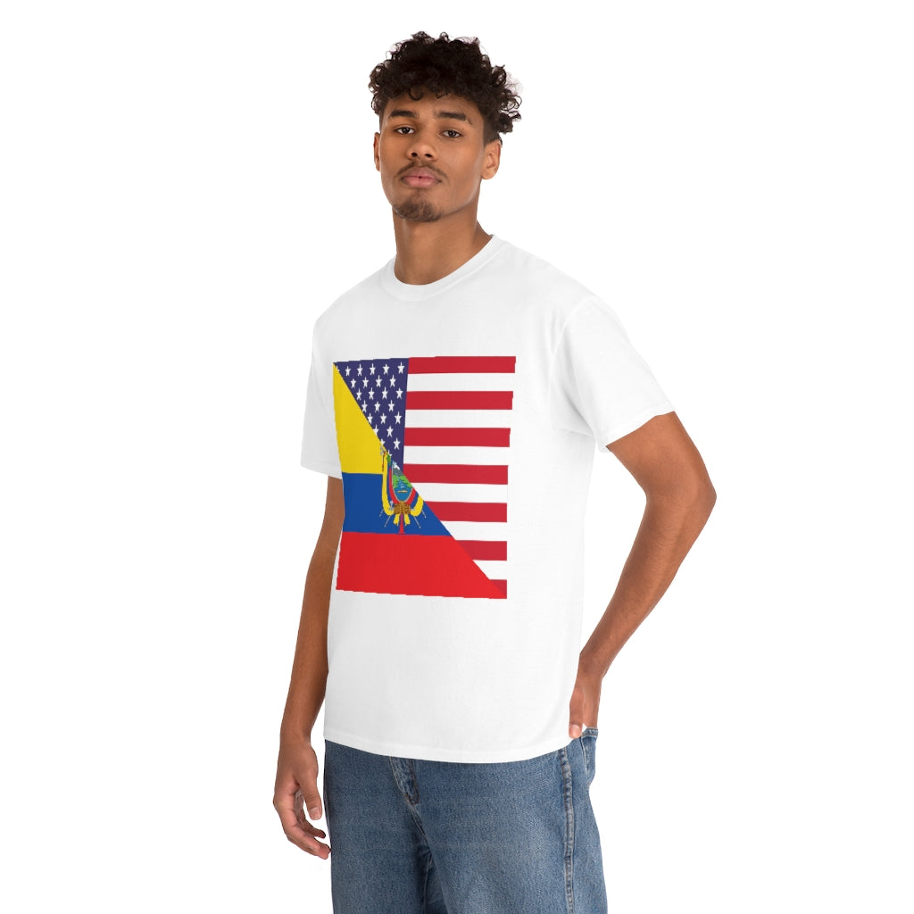 Ecuadorian American Flag Tee Shirt | Unisex Ecuador USA Tshirt