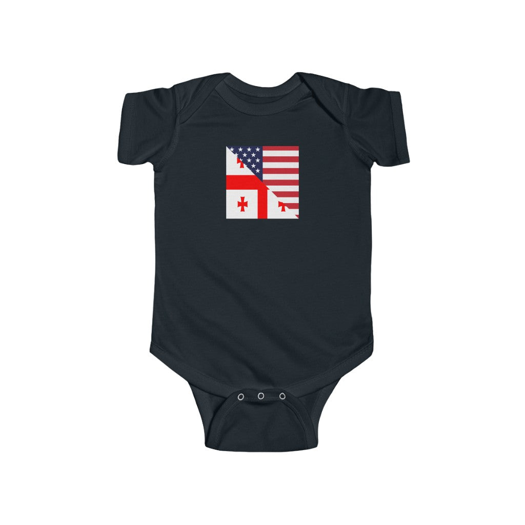 Georgian American Flag Baby Bodysuit | Georgia Baby Girl Boy