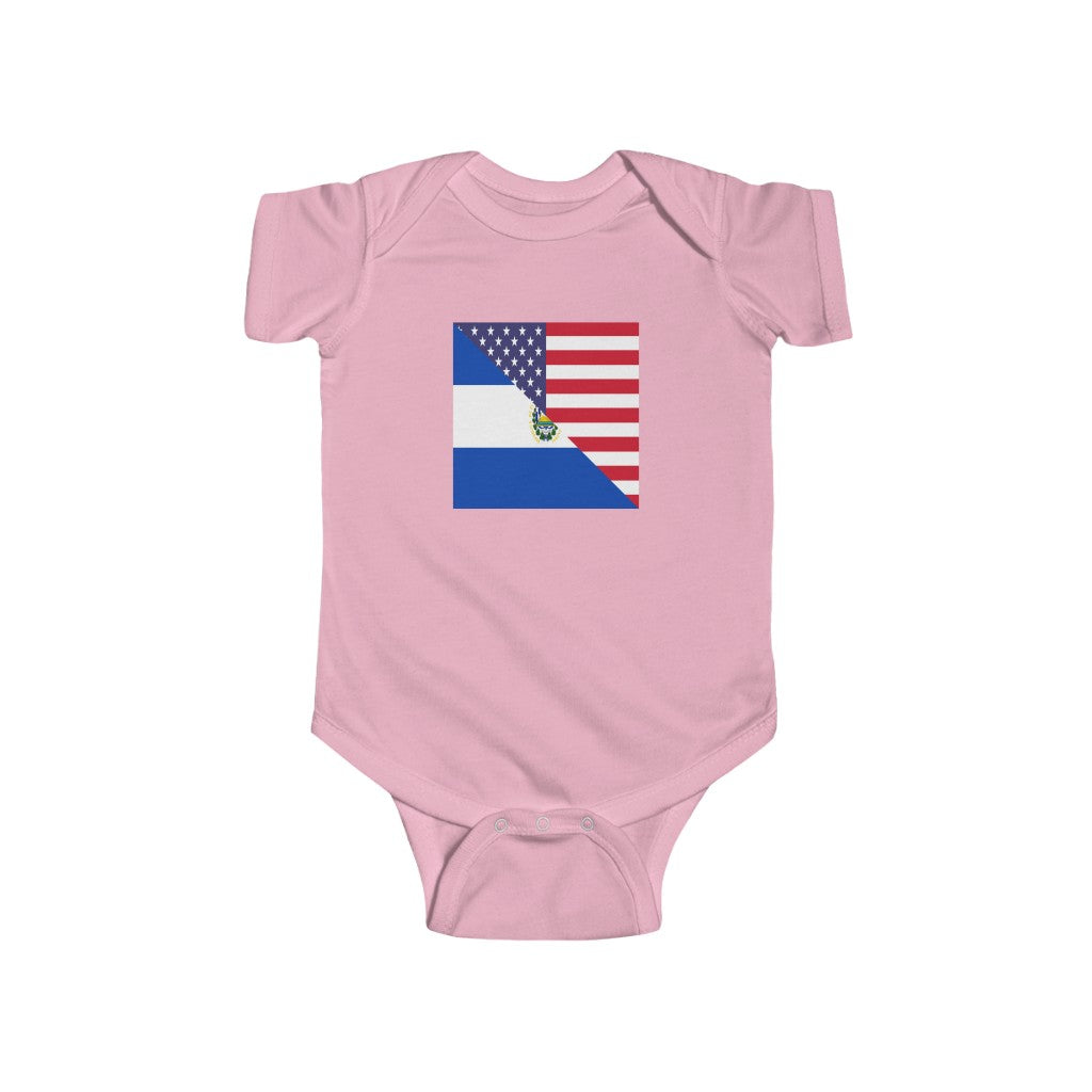 El Salvadorian American Flag Baby Bodysuit | Unisex El Salvador USA Newborn Boy Girl