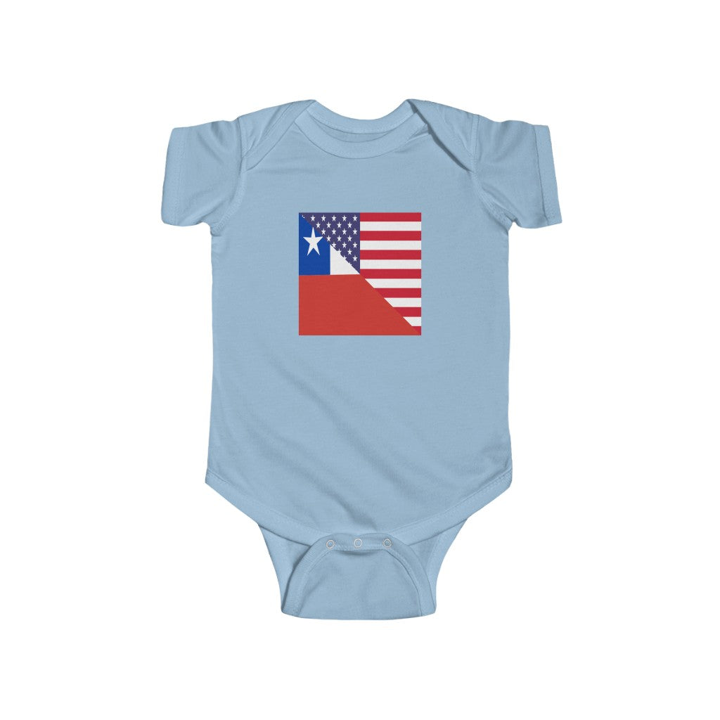 Chilean American Flag Baby Bodysuit | Unisex Chile USA Newborn Boy Girl