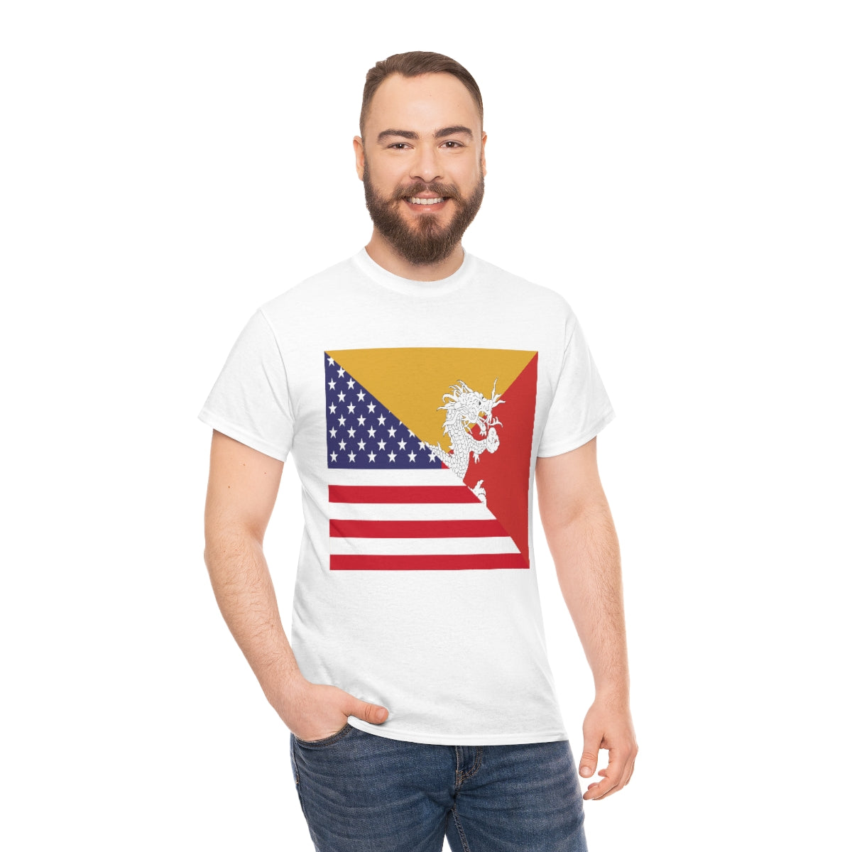 Bhutan American Flag Half Bhutanese USA T-Shirt | Unisex Tee Shirt