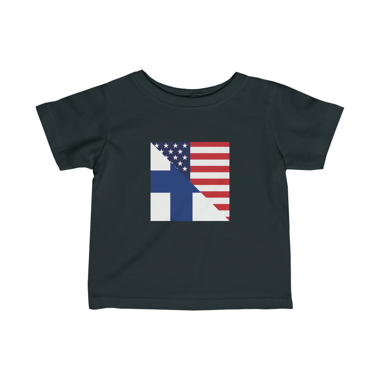 Infant Finnish American Flag Finland USA Toddler Tee Shirt