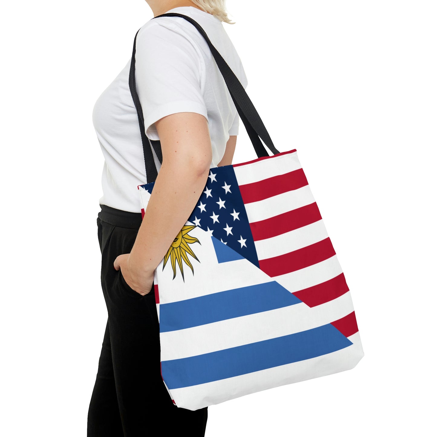 Uruguay American Flag Half Uruguayan USA Tote Bag | Shoulder Bag