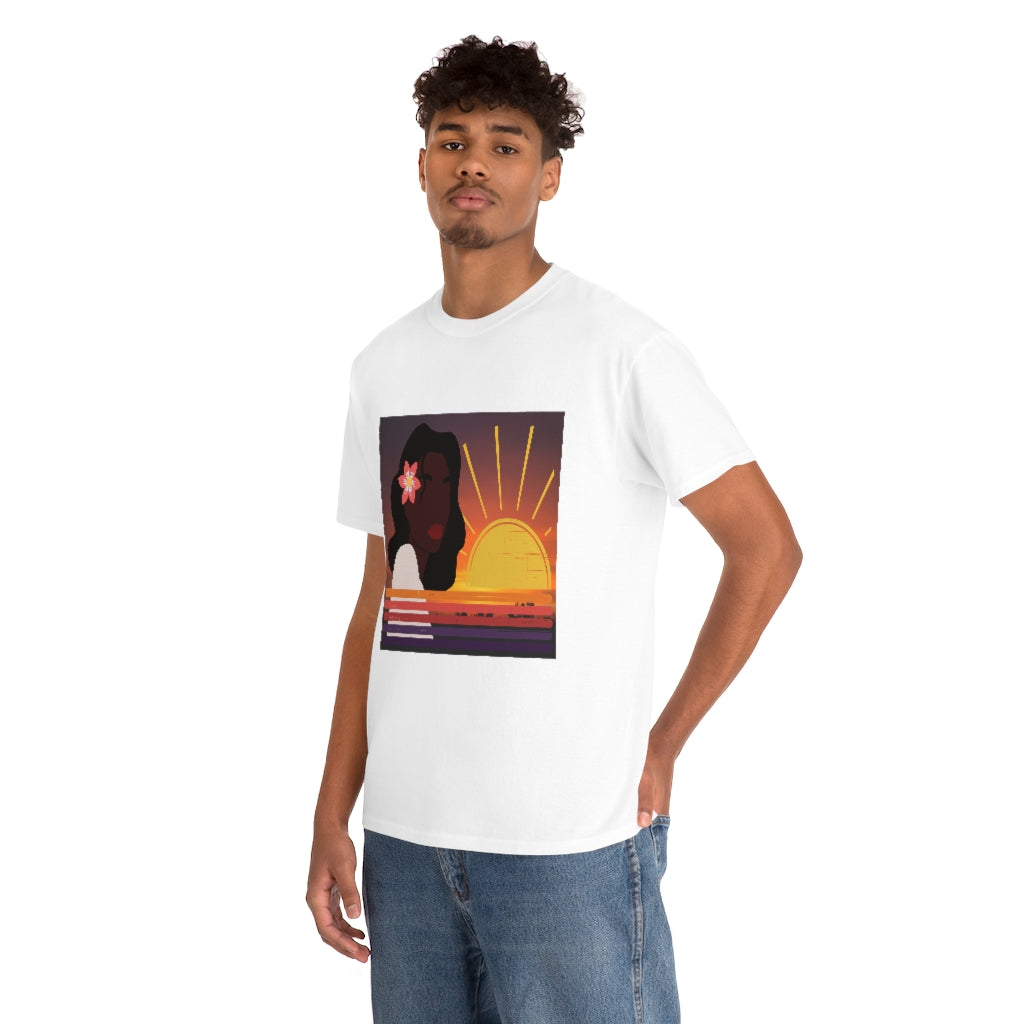 Black Woman Summer Sunrise Sunset T-Shirt | Unisex Men Women Shirt