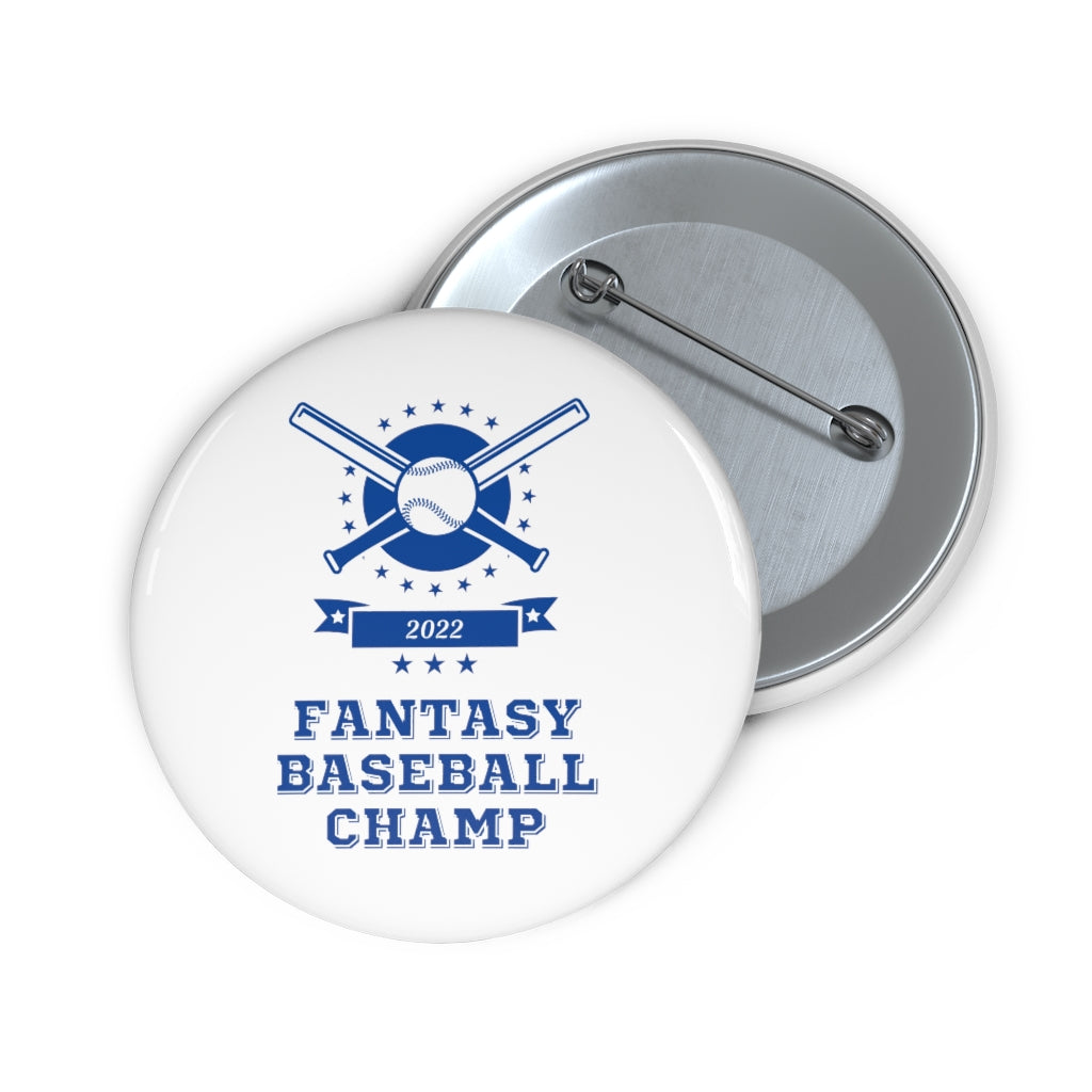 Fantasy Baseball Champ 2022  | White Pin Button Fantasy Sports